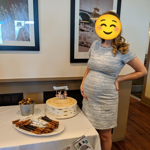 Seraphine Kiara Boucle Maternity Shift Dress | Sky Blue | Size 4 - Picture 5 of 5